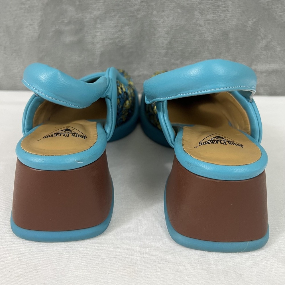 John Fluevog Thrillvogs Shoes Womens Size 8 Floral Slingback Heels Portugal - Picture 4 of 9